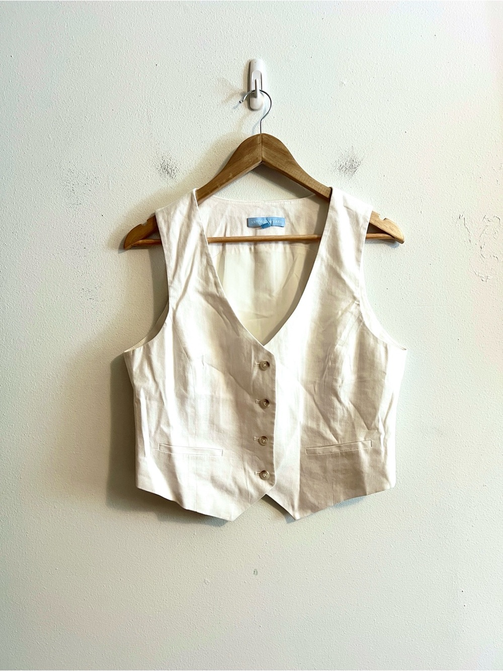 antonio melani linen blend vest